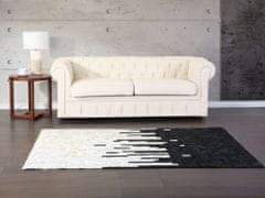 Beliani Černobílý kožený koberec 160x230 cm BOLU