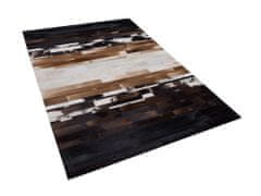 Beliani Černo-béžový kožený koberec 140x200 cm DALYAN