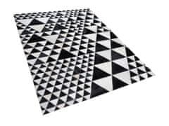 Beliani Černo-bílý kožený koberec 140x200 cm ODEMIS