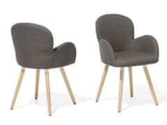 Beliani Dvě čalouněné židle v hnědé barvě BROOKVILLE