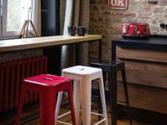 Beliani Sada 2 barové stoličky 60 cm lesklé bílé CABRILLO