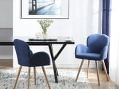 Beliani Dvě čalouněné židle v modré barvě BROOKVILLE