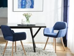 Beliani Sada 2 židlí do jídelny v modré barvě CHICAGO
