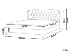 Beliani Čalouněná béžová postel 140 x 200 cm BORDEAUX