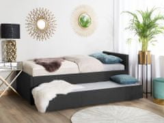 Beliani Rozkladací čalounená postel 80 x 200 cm tmavě šedá MARMANDE
