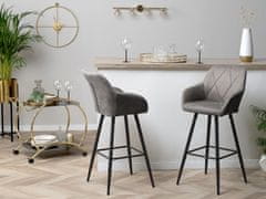 Beliani Sada dvou šedých barových židlí DARIEN