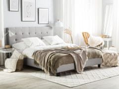 Beliani Čalouněná světle šedá postel 160x200 cm LA ROCHELLE