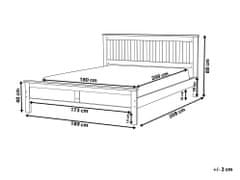 Beliani Bílá dřevěná postel s rámem MAYENNE 180x200 cm