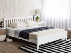 Beliani Bílá dřevěná postel s rámem MAYENNE 160x200 cm