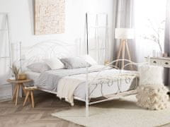 Beliani Kovová postel 140 x 200 cm bílá DINARD