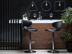 Beliani Sada 2 barových židlí s ekokůže černá CONWAY