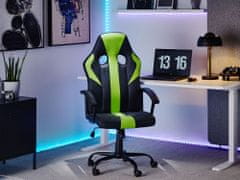 Beliani Kancelářská židle v eko-kůži zelená-černá SUCCESS