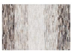Beliani Hnědošedý kožený koberec 140 x 200 cm SINNELI