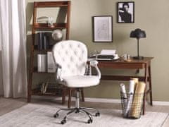 Beliani Bílá ekologická kožená kancelářská židle PRINCESS