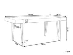 Beliani Jídelní stůl 150 x 90 cm, světlé dřevo s černou ADENA