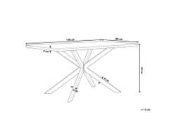 Beliani Jídelní stůl 140 x 80 cm, tmavé dřevo s černým SPECTRA