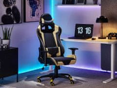 Beliani Kancelářská židle s výškovým nastavením černé a zlaté KNIGHT
