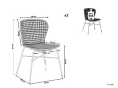 Ratanová židle pískově béžová 2ks ELFROS