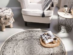 Beliani Kulatý orientální koberec, černý a krémový HIZAN