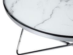 Beliani Konferenční stolek mramorový efekt a stříbrná MERIDIAN II