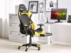 Beliani Kancelářská černo-žluté židle s nastavitelnou výškou VICTORY