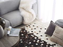 Beliani Kožený patchworkový koberec 140 x 200 cm hnědočerný EYIM