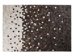 Beliani Kožený patchworkový koberec 160 x 230 cm hnědočerný EYIM