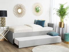 Beliani Rozkladací postel 80 x 200 cm světle šedá MARMANDE