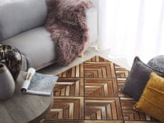 Beliani Hnedý kožený koberec 140 x 200 cm TEKIR