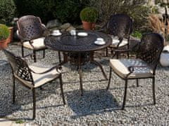 Beliani Zahradní stůl s grilem a 4 hnědými židlemi MANFRIA