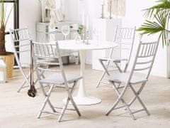 Beliani Sada 4 skládacích stříbrných dřevěných jídelních židlí MACHIAS