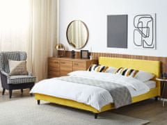 Beliani Náhradní potah na postel žlutý sametový 160 x 200 cm FITOU