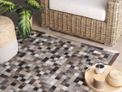 Beliani Kožený patchworkový koberec 160 x 230 cm vícebarevný ARMUTLU