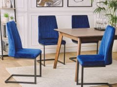 Beliani Sada 2 sametových modrých jídelních židlí LAVONIA
