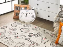 Dětský koberec se zvířátky 90 x 145 cm bílo-černý KALYAN