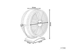 Beliani Stolní ventilátor 24 cm stříbrný RIBBLE
