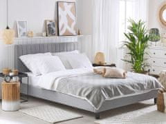 Beliani Čalouněná postel 140 x 200 cm světle šedá POITIERS