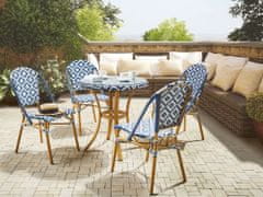 Beliani Kulatý zahradní stůl ø 70 cm s modro-bílým vzorem RIFREDDO