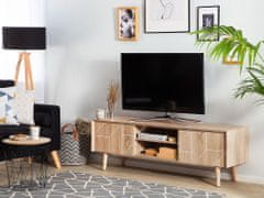 Beliani Televizní stolek ve světlém dřevě FRANKLIN