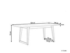 Beliani Zahradní stůl z betonu a akátového dřeva 180 x 90 cm ORIA
