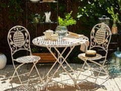 Beliani Zahradní kovový stůl ø 90 cm špinavě bílý BIVIO