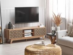 Beliani Televizní stolek ve světlém dřevě PRESCOT