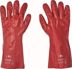 Fridrich&Fridrich Chemické celomáčené PVC pracovní rukavice Redstart Light HS 04-004, délka 35 cm