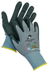 Free Hand Nitrilové máčené pracovní rukavice Nyroca Maxim Dots s terčíky, mechanické - univezální