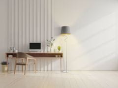 LYSNE.PL FOGO GOLD moderní stojací lampa do obývacího pokoje, rám - staré zlato, bílá/zlatá