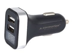 Carmotion Zástrčka do zapalovače s voltmetrem, výstup 2 x USB 2.1 A, Carmotion