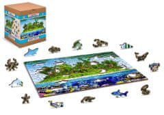 Wooden city Dřevěné puzzle Exotický ostrov pokladů 2v1, 200 dílků EKO