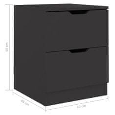 Vidaxl Noční stolek černý 40 x 40 x 50 cm dřevotříska