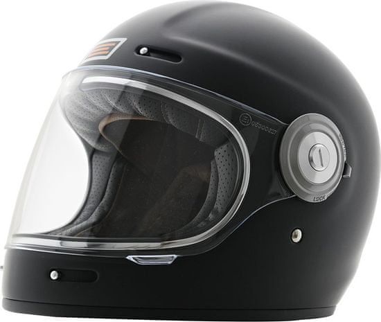 Origine Retro helma na moto VEGA solid černá matná