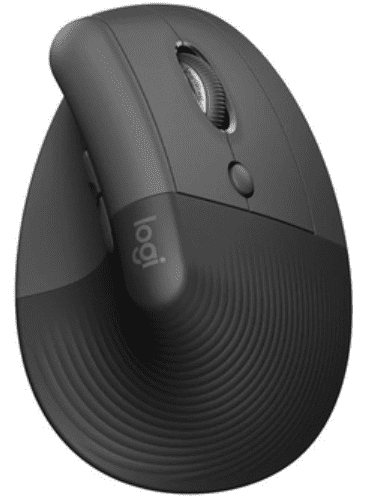 Levně Logitech Myš Lift, ergonomická, bezdrátová, grafitová (910-006473)